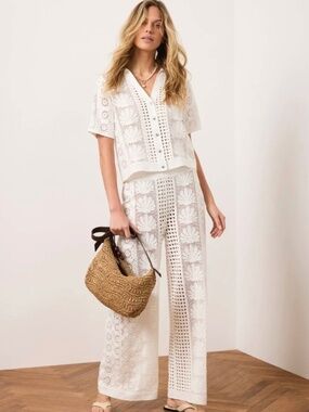 Crochet shirt and trousers by Mint Velvet